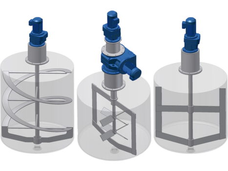 dairpro viscopro configurations, with helix, anchor and counter rotating impellers