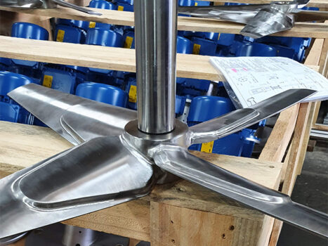 hydrofoil impeller system being packed and ready to be shipped