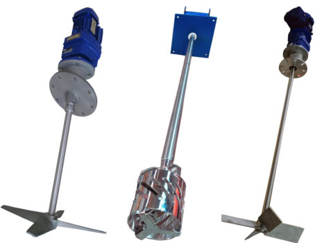 agitator configurations for paints and coatings industry. RTF4 hydrofoil, high shear rotosolver and p4 pitched blade