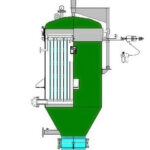 vertical pressure leaf filter with dry cake discharge