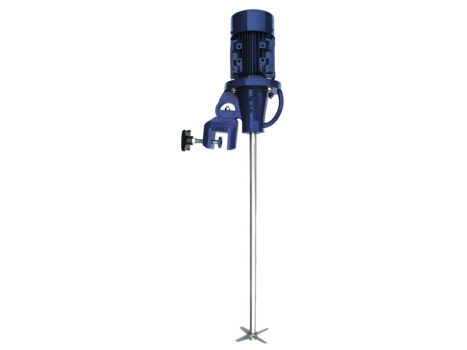 clamp on portable agitator with blue motor